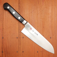 Morihei Hisamoto 165mm Santoku Stainless Pakka Handle Natural Stone Finish