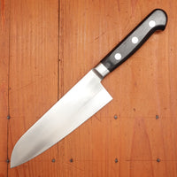 Morihei Hisamoto 165mm Santoku Stainless Pakka Handle Natural Stone Finish