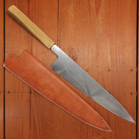 AZ Knives 240mm Gyuto UHB20C Honyaki Lapacho Handle with Leather Sheath