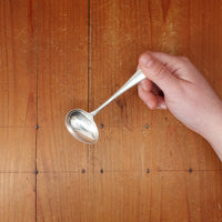 Baby Feeding Utensil Set Pusher & Spoon EPNS Silver Plated Nickel Silver Sheffield