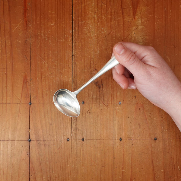 Baby Feeding Utensil Set Pusher & Spoon EPNS Silver Plated Nickel Silver Sheffield