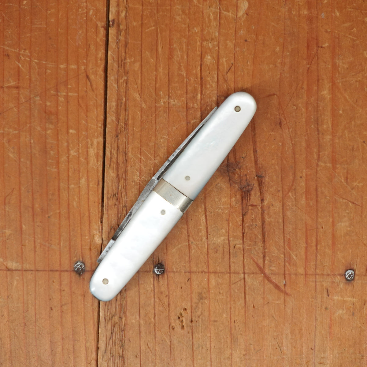 Curtin & Clark Cutlery (Tidioute Cutlery made?) 3" Pen Knife MOP 1910-20