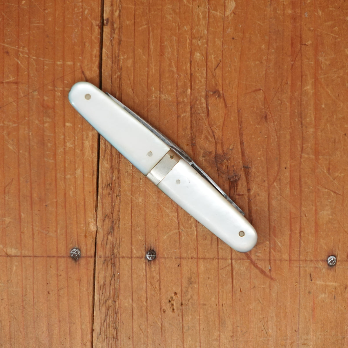 Curtin & Clark Cutlery (Tidioute Cutlery made?) 3" Pen Knife MOP 1910-20