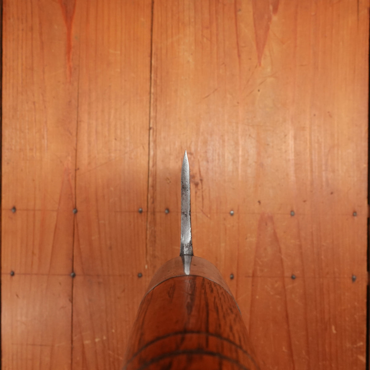 W M Beatty 7" Cleaver Hand Forged Carbon Steel Turned Handle Chester PA USA 1880s-1900