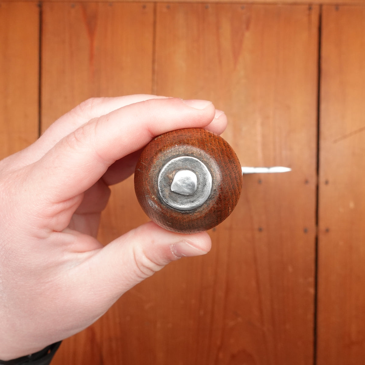 W M Beatty 7" Cleaver Hand Forged Carbon Steel Turned Handle Chester PA USA 1880s-1900