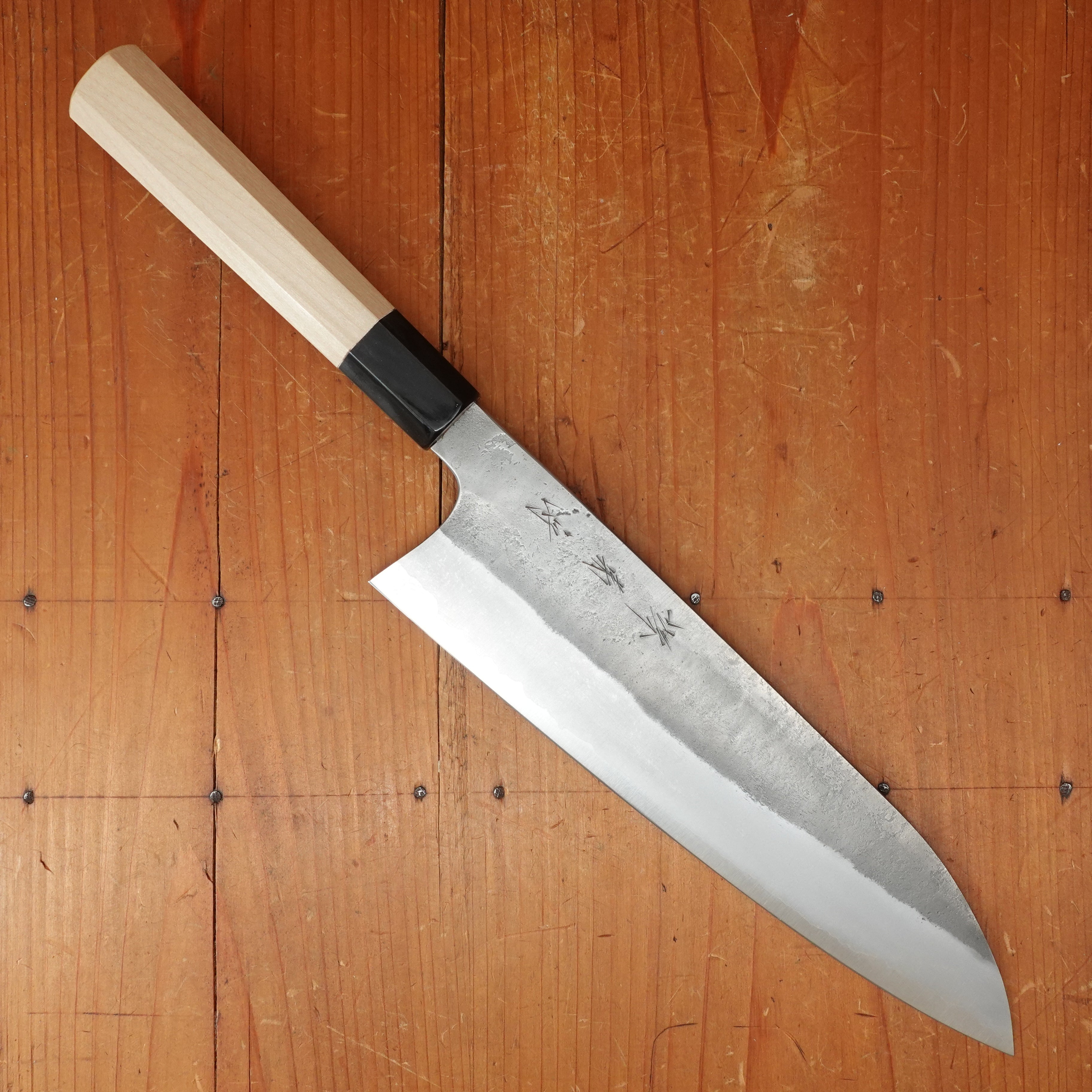 Sakai Kikumori 240mm Gyuto Stainless Clad Aogami 2 Nashiji