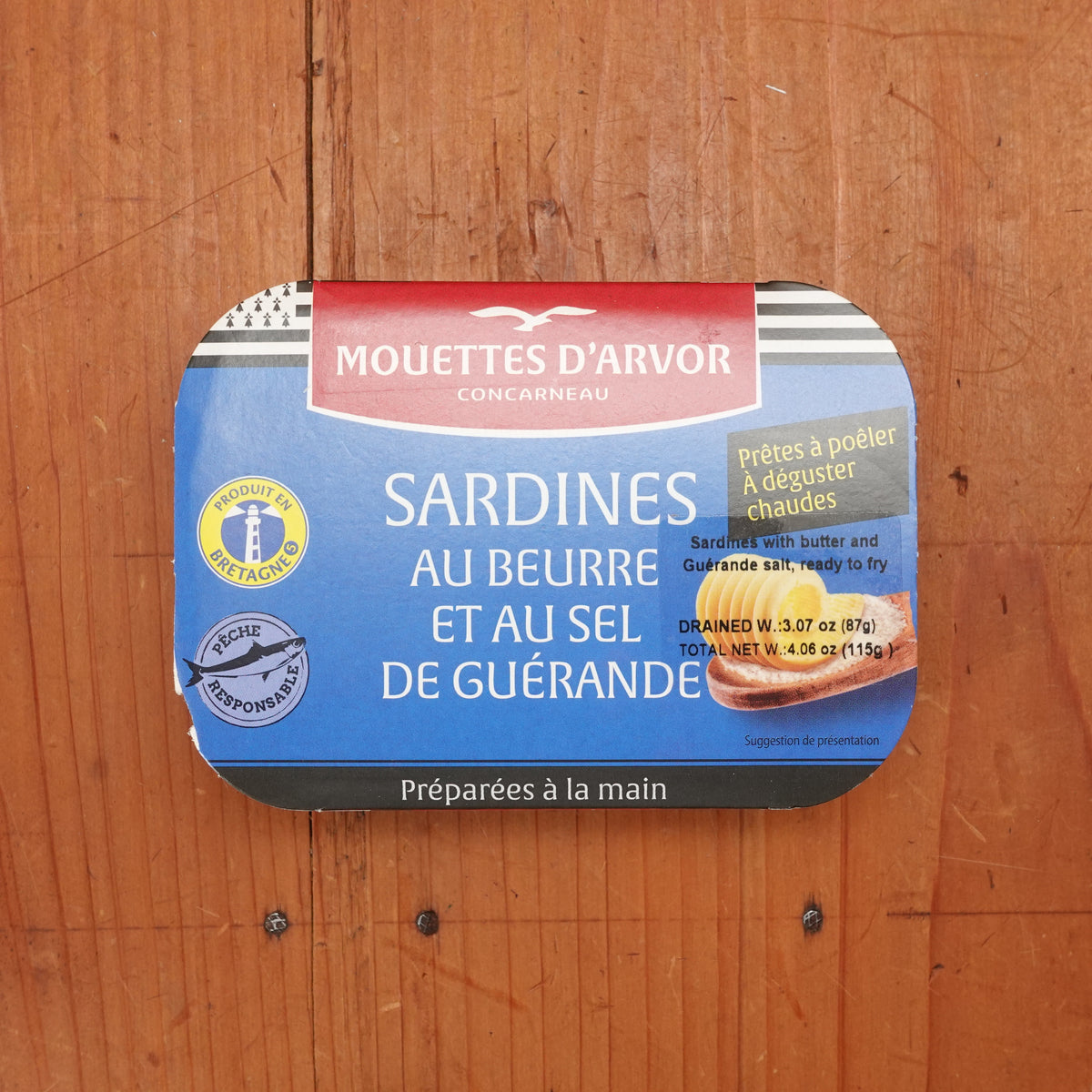 Les Mouettes d’Arvor Sardines with Butter & Guérande Sea Salt  - 120g