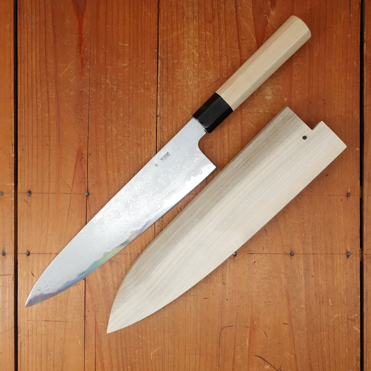 Sakai Kikumori Kikuzuki Uzu 240mm Gyuto Aogami 1 with Saya