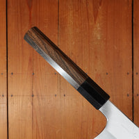 Hitohira Togashi 240mm Kiritsuke Gyuto Stainless Clad Shirogami 1 Migaki Ziricote Handle