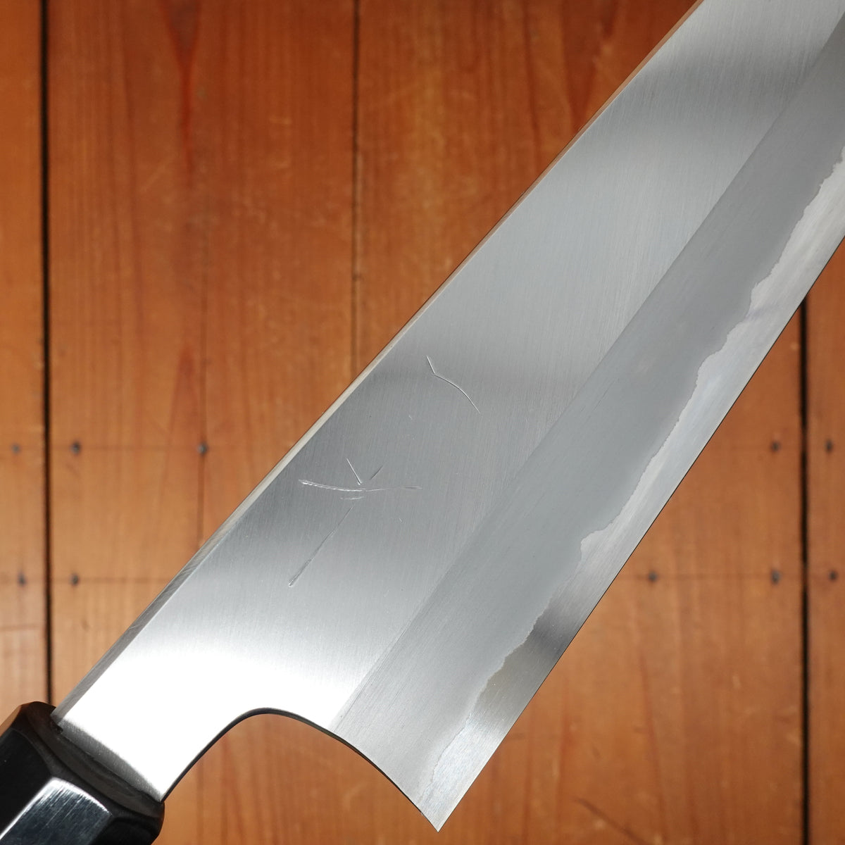 Hitohira Togashi 240mm Kiritsuke Gyuto Stainless Clad Shirogami 1 Migaki Ziricote Handle