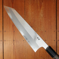 Hitohira Togashi 240mm Kiritsuke Gyuto Stainless Clad Shirogami 1 Migaki Ziricote Handle
