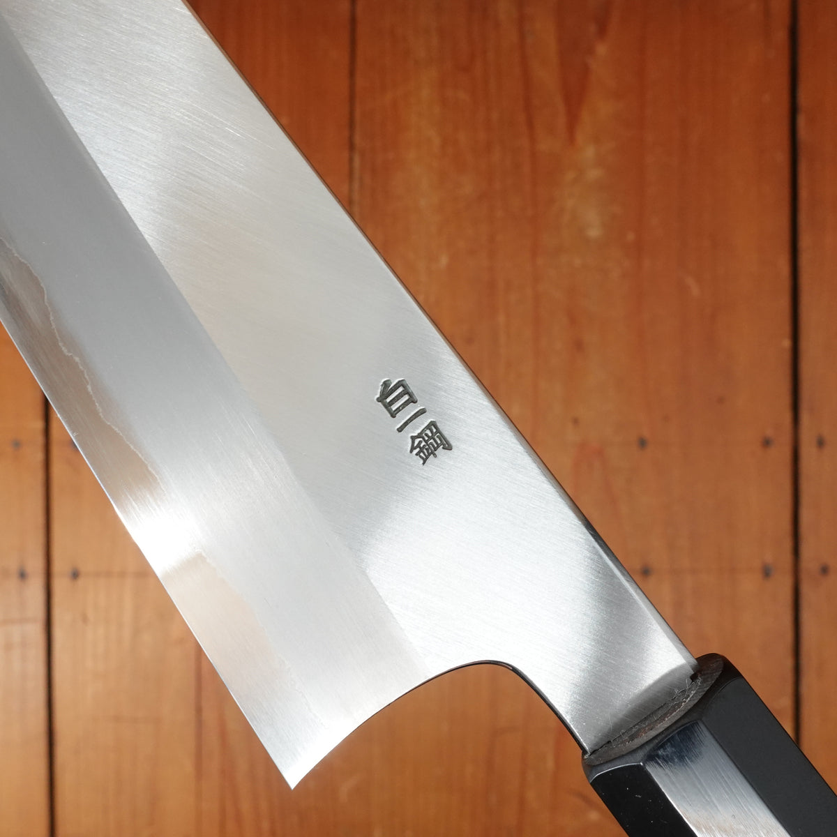 Hitohira Togashi 240mm Kiritsuke Gyuto Stainless Clad Shirogami 1 Migaki Ziricote Handle
