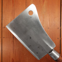 WM Beatty & Son 7" Cleaver Hand Forged Carbon Steel Turned Handle Chester PA USA 1880s-1900