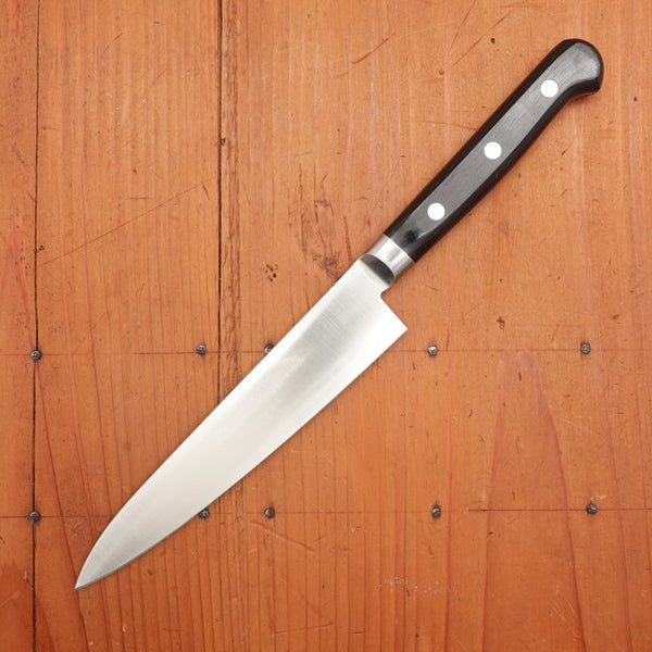 Morihei Hisamoto 150mm Petty Stainless Pakka Handle Natural Stone Finish