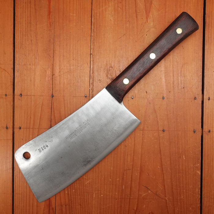 F Dick No. 84 4x62 9" Cleaver Carbon Steel Beech Germany 1950s -60s