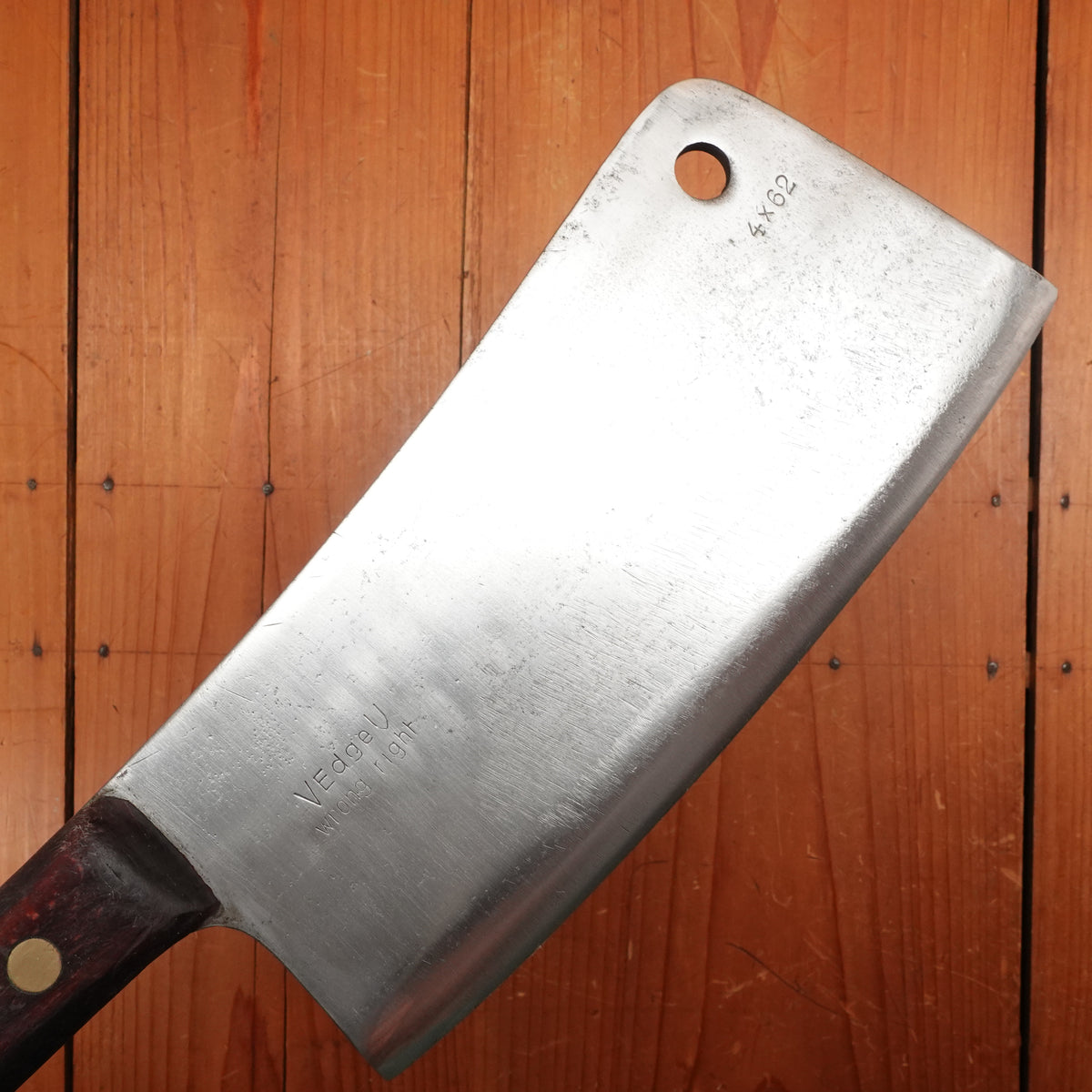 F Dick No. 84 4x62 9" Cleaver Carbon Steel Beech Germany 1950s -60s