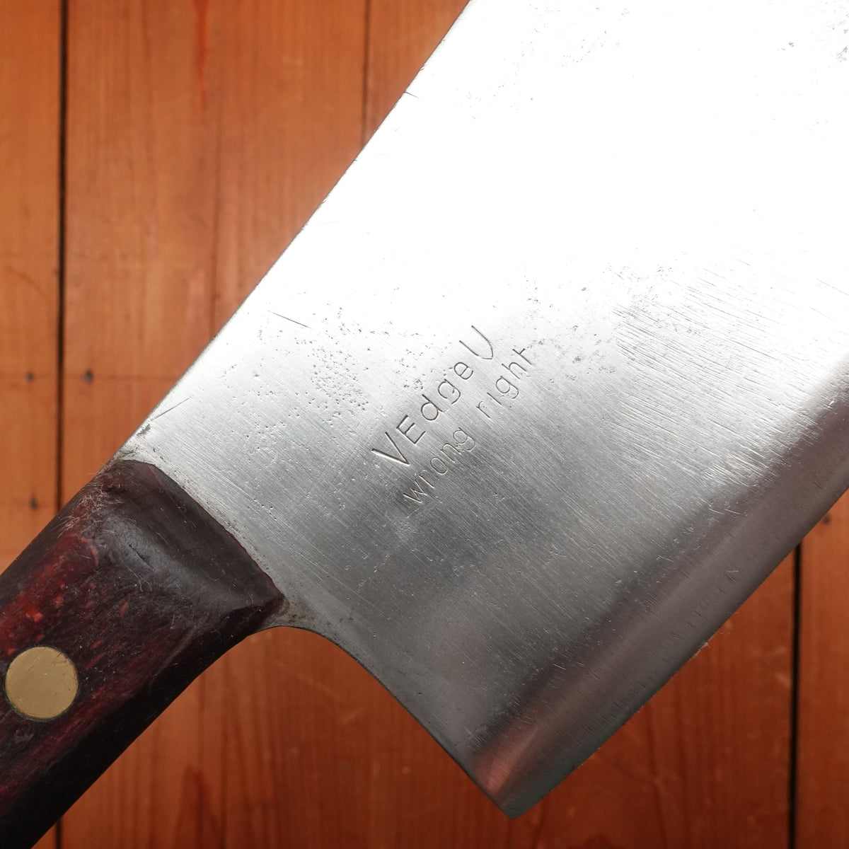 F Dick No. 84 4x62 9" Cleaver Carbon Steel Beech Germany 1950s -60s