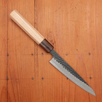 Hitohira Futana SB 135mm Petty Aogami Super Kurouchi Tsuchime Cherry Wood