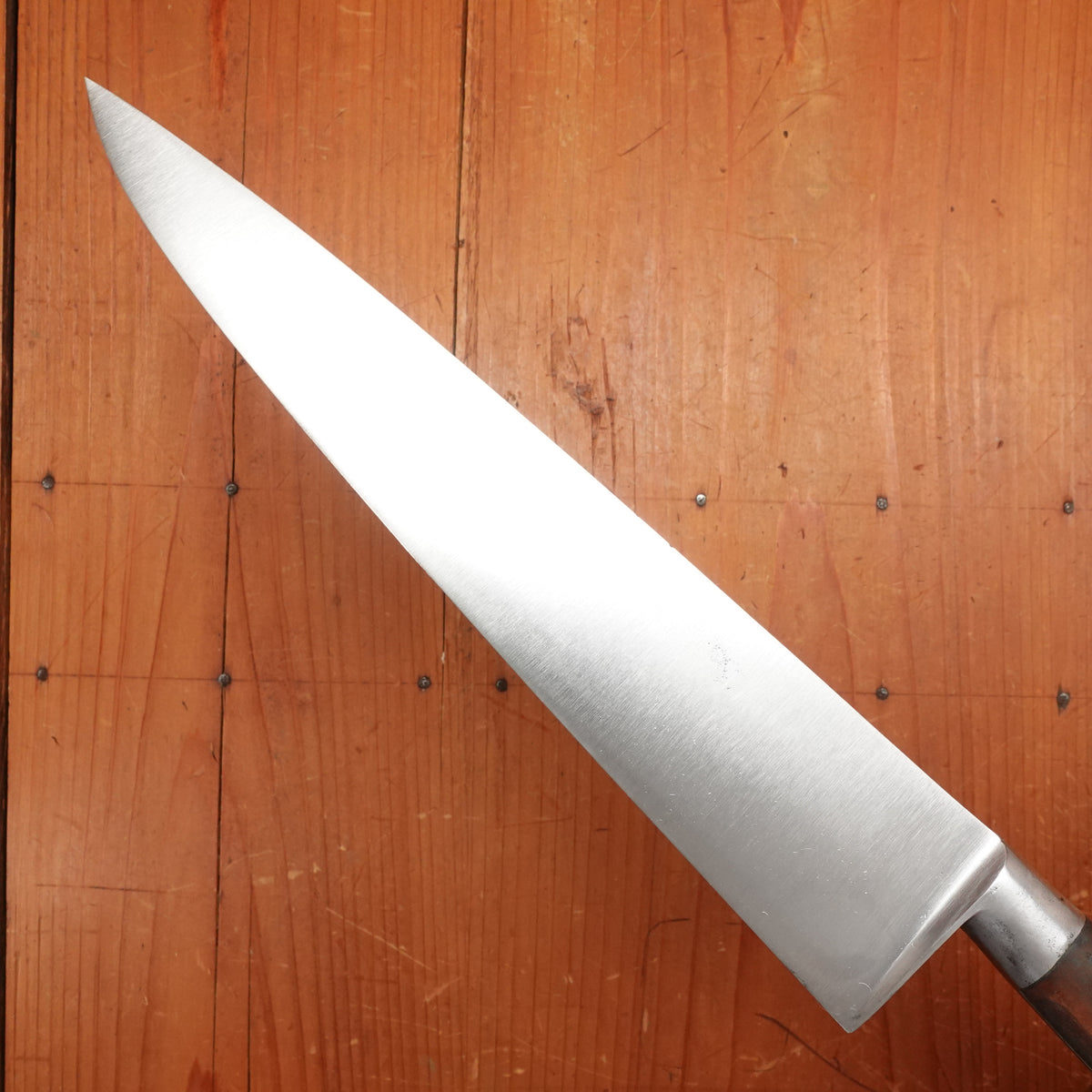 Marks Lost 10" Ideal Pattern Chef Knife Carbon Steel & Walnut France 1960-70s