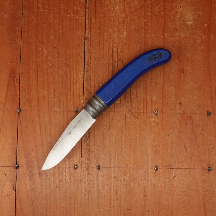 André Verdier L'Alpage 7.5 cm Stainless Steel Folding Knife Varnished Blue Beech Handle