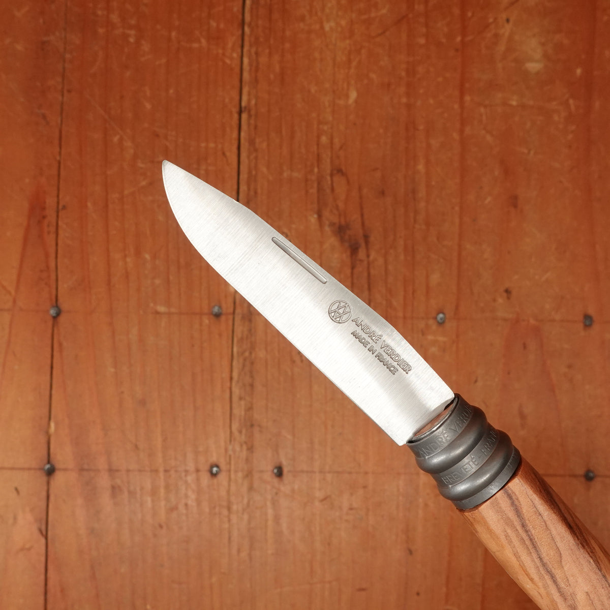 André Verdier L'Alpage 8.5 cm Stainless Steel Folding Knife Olive Handle