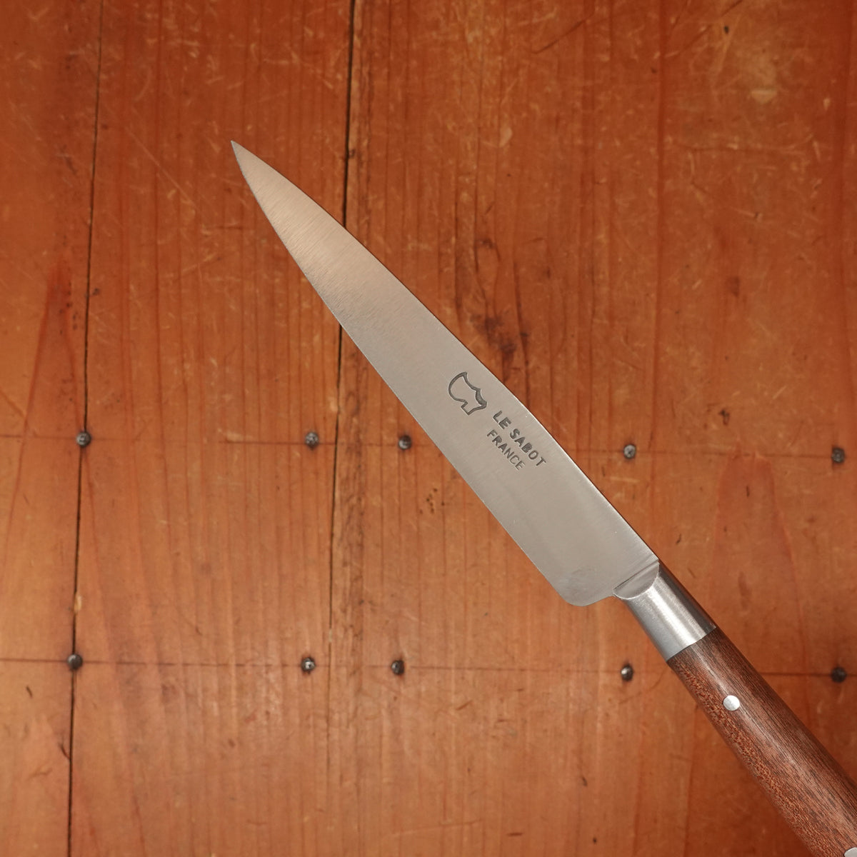 Au Sabot 4" Pointed Paring Carbon Steel Bubinga with Stainless Bolster