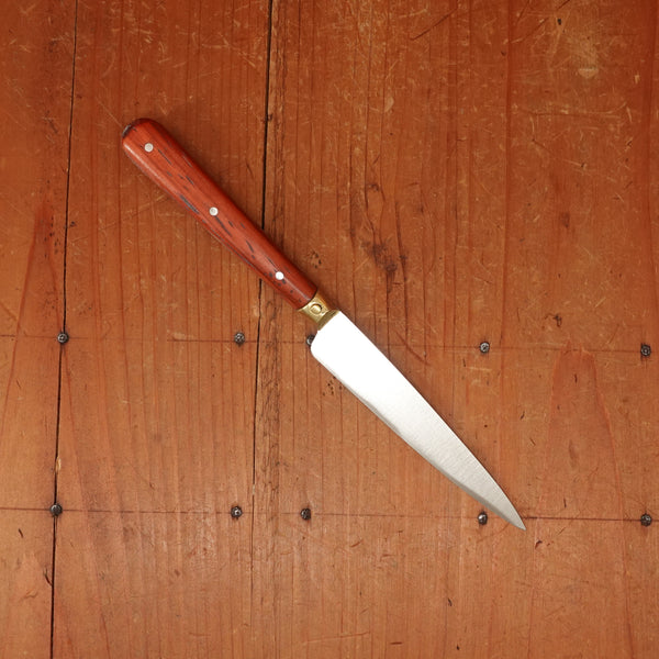 Au Sabot 4" Pointed Paring Stainless Camwood with Brass Bolster