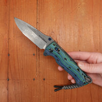 Benchmade Limited Edition 18065-2501 Mini Adira Drop Point Damasteel AXIS Lock Thermocline G-Carta Handle #365
