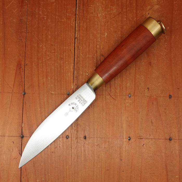 Friedr Herder 5” Old Farmer's Knife Flexible Carbon Cherry Handle with Brass Bolster and Loop