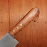 New Old Stock Pino Extra 9" Heavy Butcher Knife / Light Cleaver Carbon Plum Wood Handle Maniago, Italy ~1960s