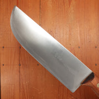 New Old Stock Pino Extra 9" Heavy Butcher Knife / Light Cleaver Carbon Plum Wood Handle Maniago, Italy ~1960s