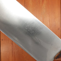New Old Stock Pino Extra 9" Heavy Butcher Knife / Light Cleaver Carbon Plum Wood Handle Maniago, Italy ~1960s