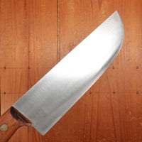 New Old Stock Pino Extra 9" Heavy Butcher Knife / Light Cleaver Carbon Plum Wood Handle Maniago, Italy ~1960s