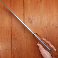 New Old Stock Pino Extra 9" Heavy Butcher Knife / Light Cleaver Carbon Plum Wood Handle Maniago, Italy ~1960s