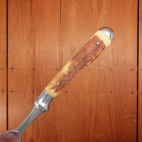 Anton Wingen Jr Carving Set Slicer Ham/Salmon & Fork Stainless Stag Solingen 1950s-60s