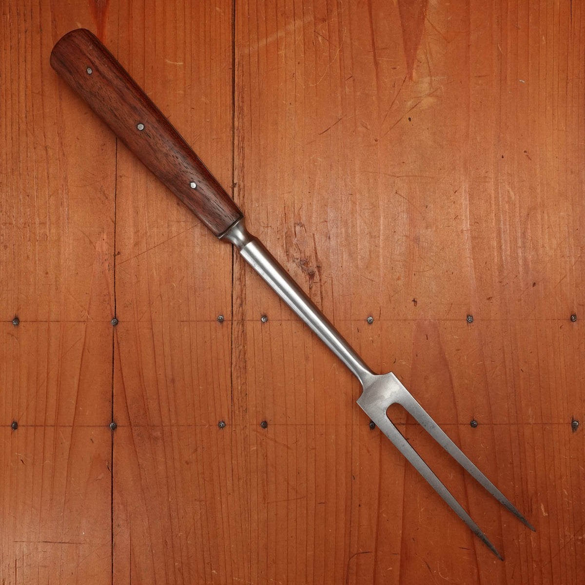 Friedr Herder Abr Sohn 14.5" Pot Fork Forged Carbon Steel & Hardwood Solingen, Germany  1950-70