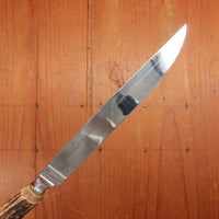 Anton Wingen Jr 6pc Steak Knife Set Forged Stainless Carved Stag Solingen 1960-70s