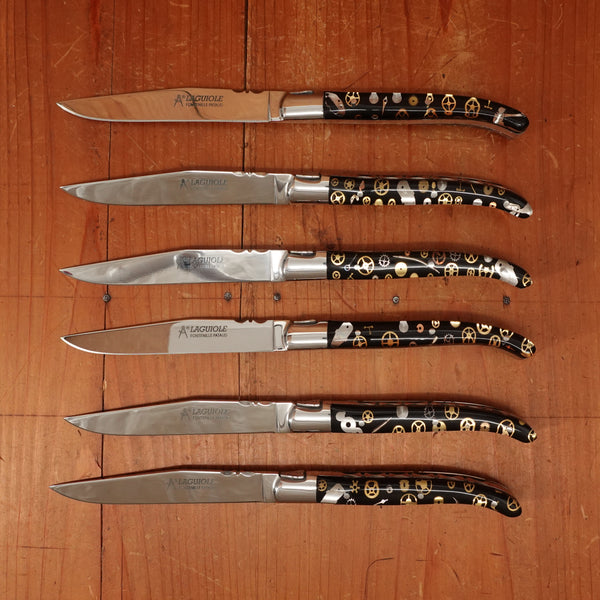 Fontenille Pataud Laguiole Steak Knife Set of 6 Watch Mechanism