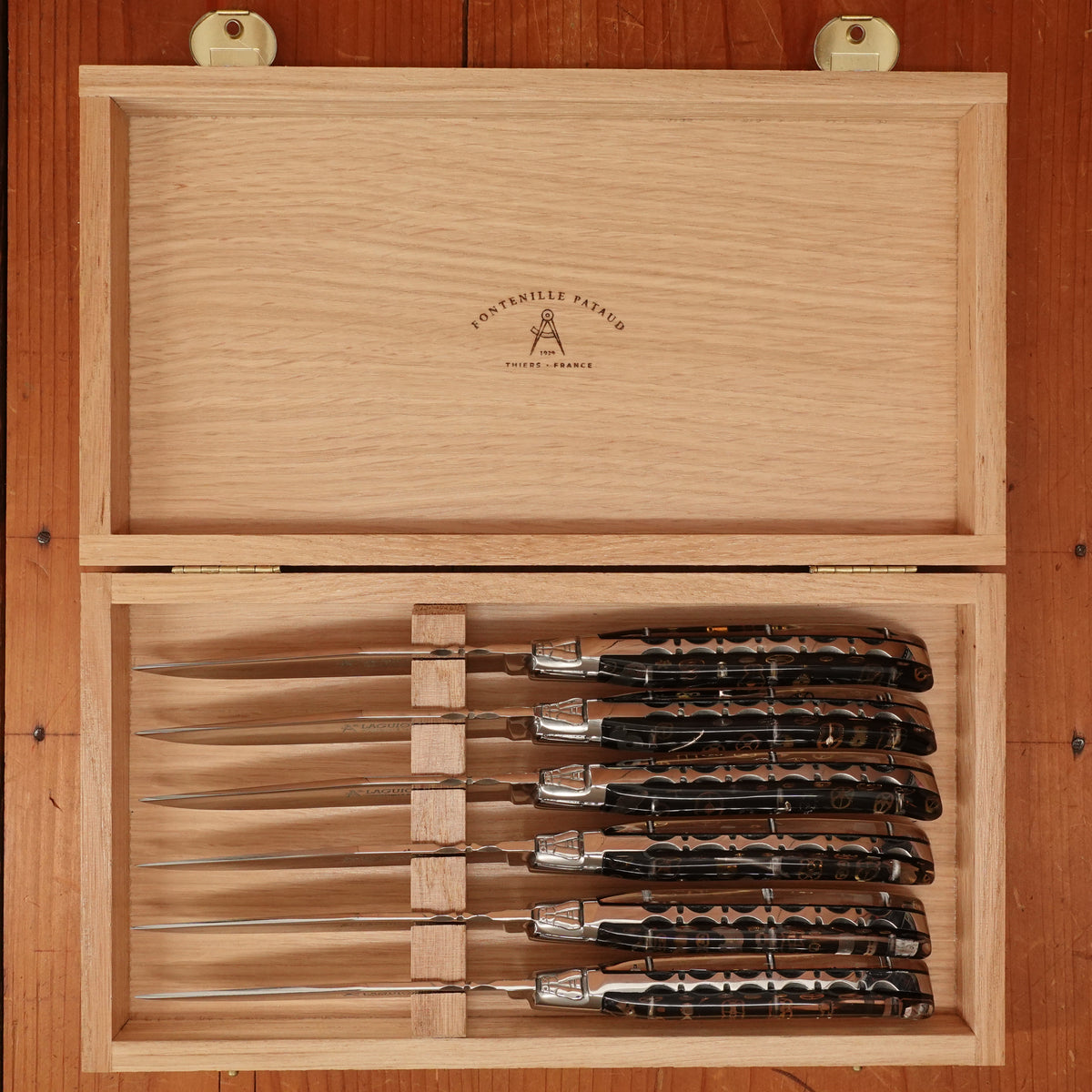 Fontenille Pataud Laguiole Steak Knife Set of 6 Watch Mechanism