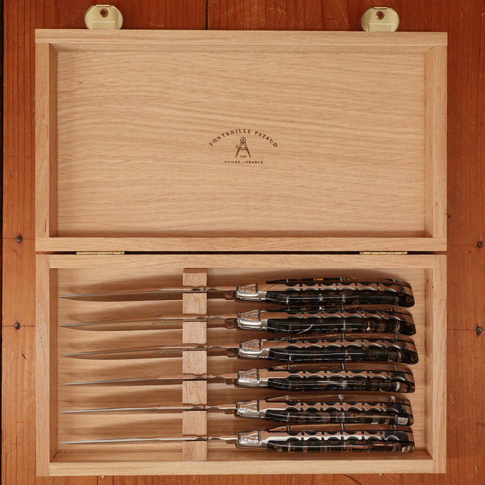 Fontenille Pataud Laguiole Steak Knife Set of 6 Watch Mechanism