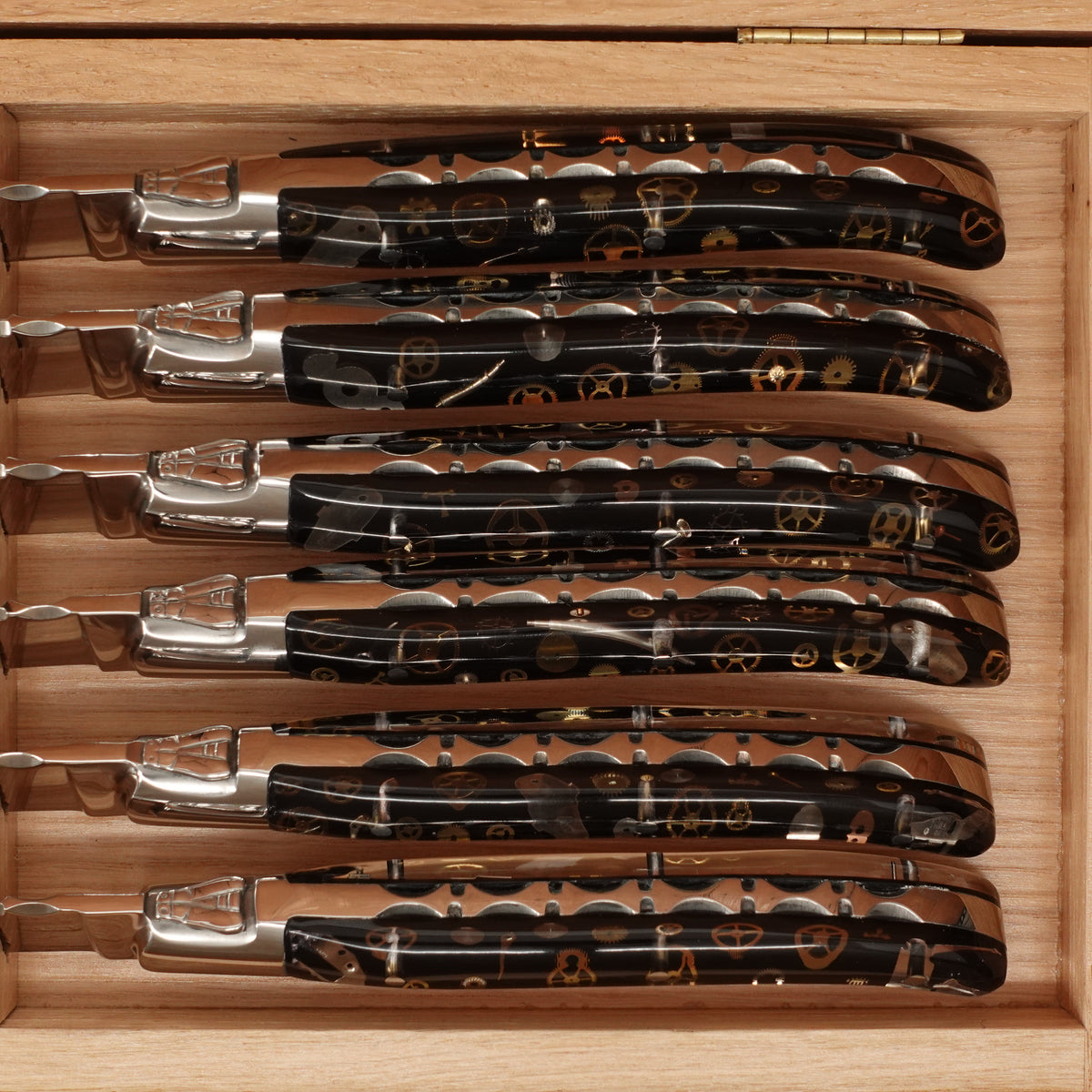 Fontenille Pataud Laguiole Steak Knife Set of 6 Watch Mechanism