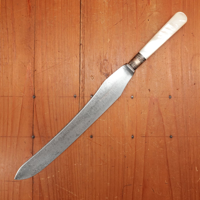 Crown Cutlery Co 9" Carving Knife Carbon Steel Mother of Pearl Sheffield England