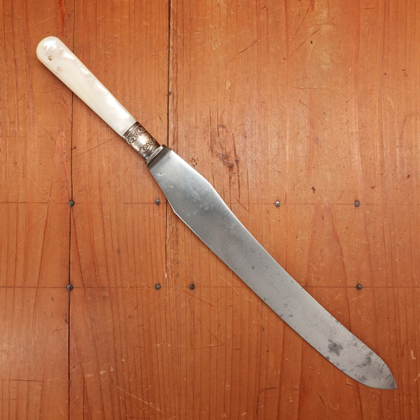 Crown Cutlery Co 9" Carving Knife Carbon Steel Mother of Pearl Sheffield England