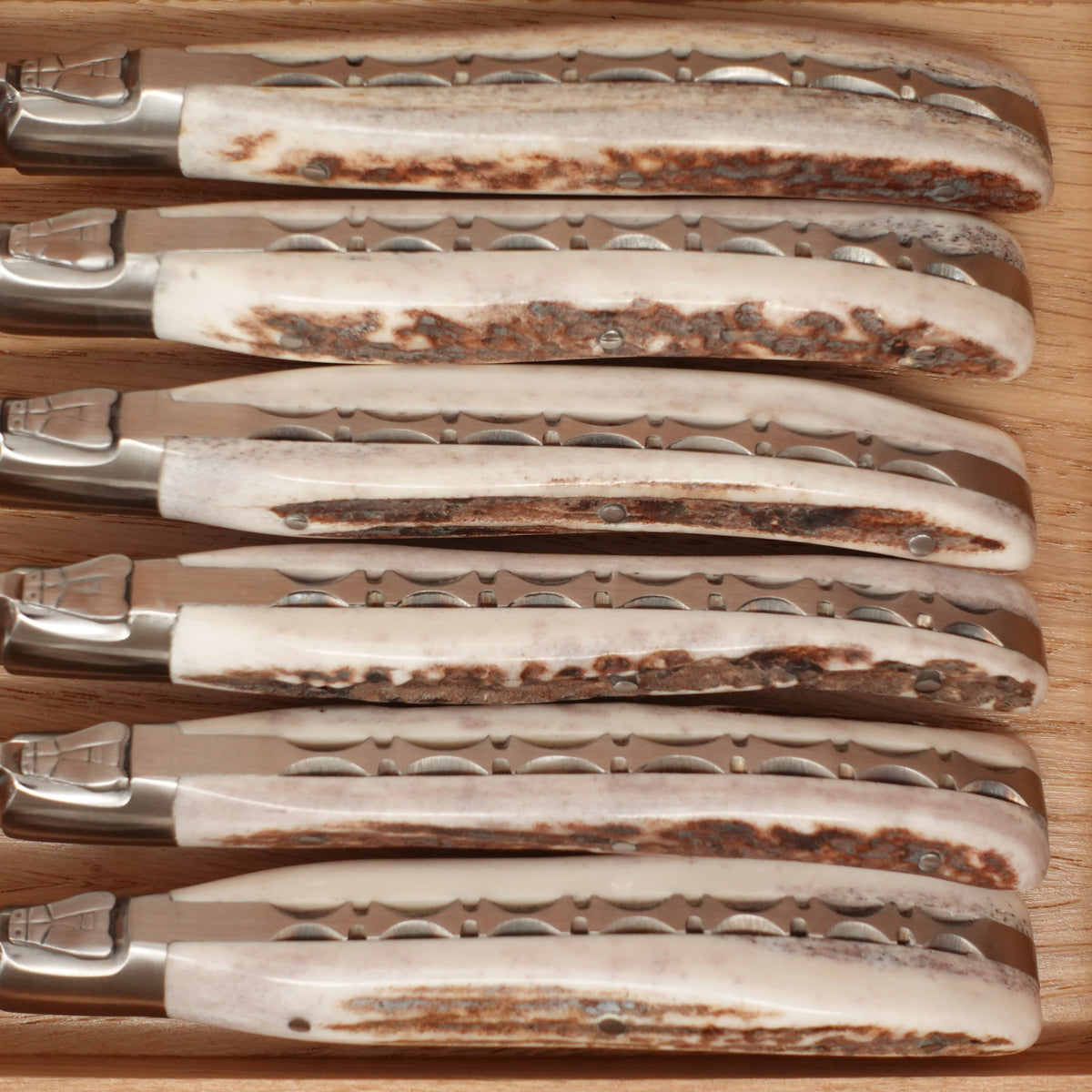 Fontenille Pataud Laguiole Steak Knife Set of 6 Stag