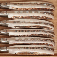Fontenille Pataud Laguiole Steak Knife Set of 6 Stag
