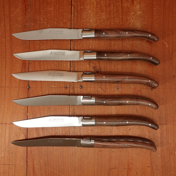 Fontenille Pataud Laguiole Steak Knife Set Walnut Handles - 6 Pieces