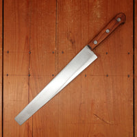 New Old Stock La Suprema 10.25" Pasta Knife Carbon Plum Wood Handle Maniago, Italy ~1950s 60s