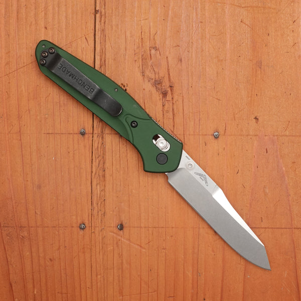 Benchmade 940 Osborne Reverse Tanto CPM-S30V AXIS Lock Green Aluminum Handle