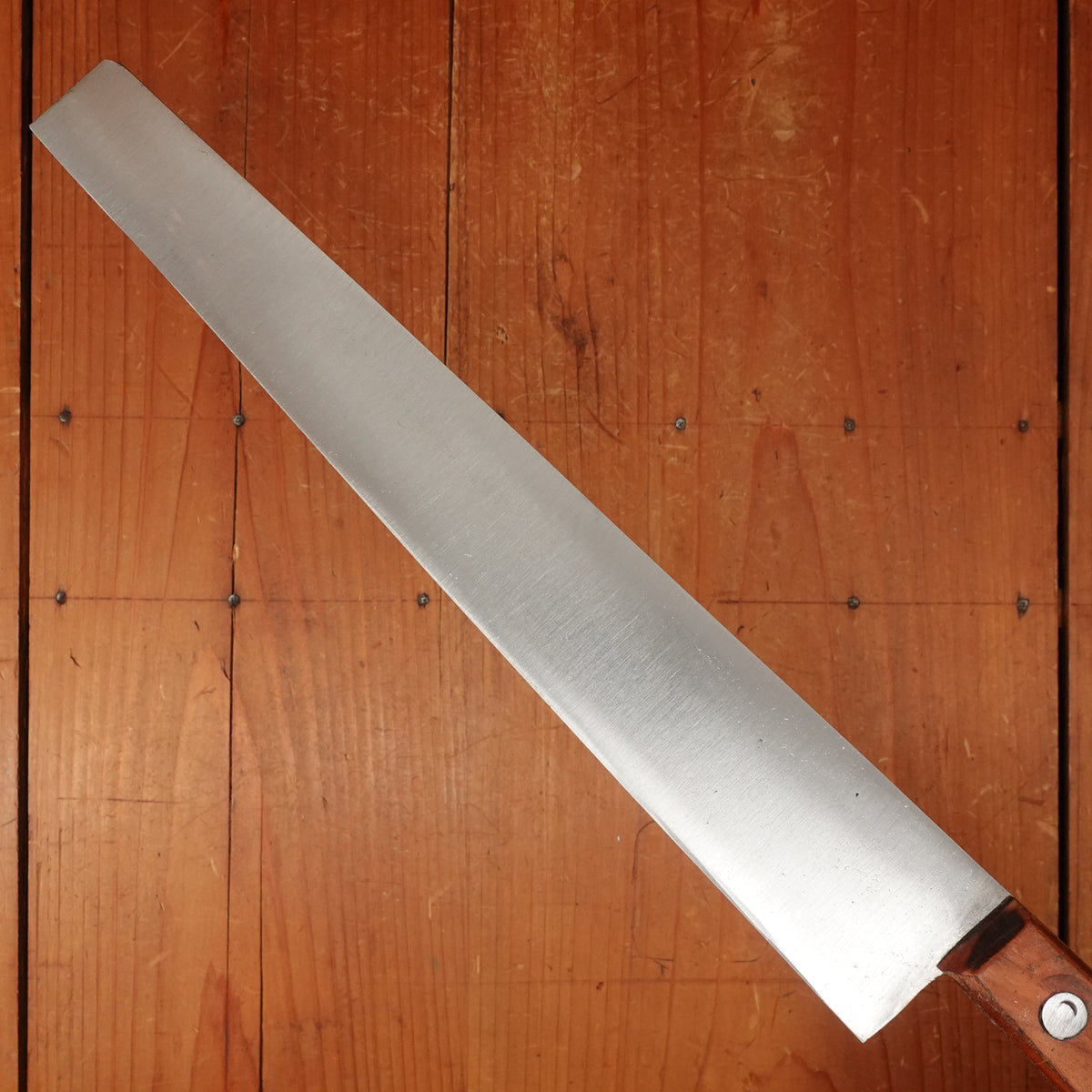 New Old Stock La Suprema 10.25" Pasta Knife Carbon Plum Wood Handle Maniago, Italy ~1950s 60s