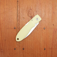 MOKI Coupe Folding Knife AUS-8 Lockback Grilon Cream Green Handle